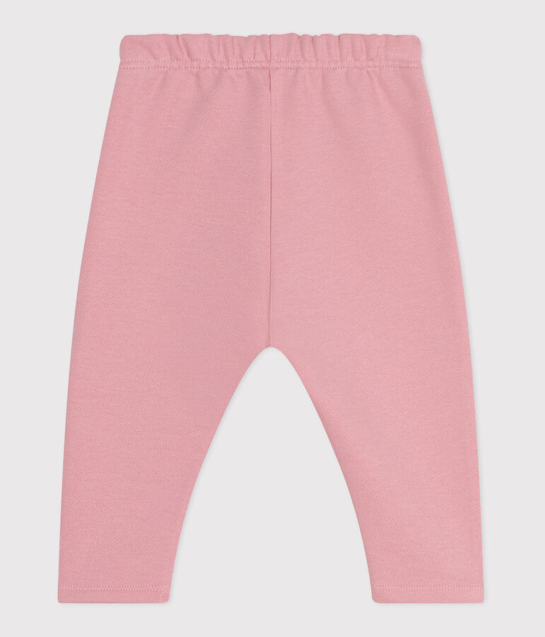 Baby-Jogginghose aus einfarbiger Baumwolle rosa