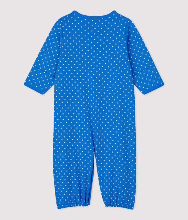 Baby-Overall aus Bio-Baumwolle blau/weiss