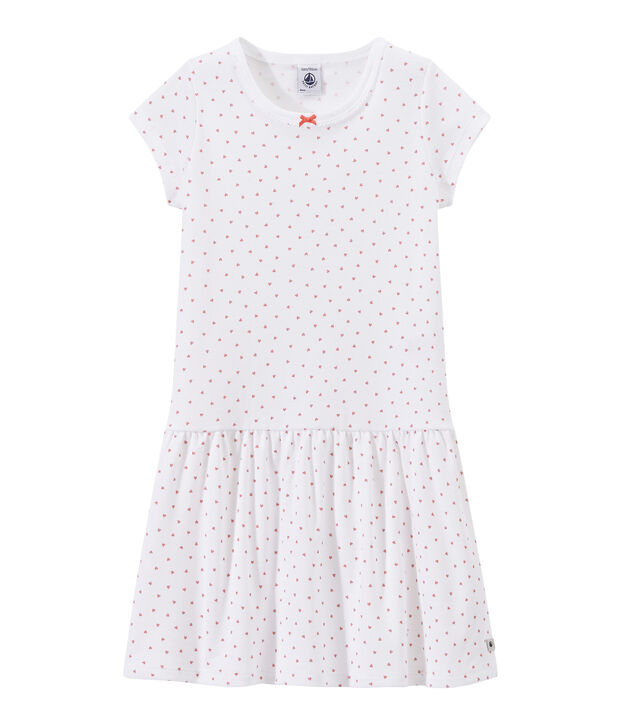 M&auml;dchen-Nachthemd mit Herzchen-Print weiss/rosa