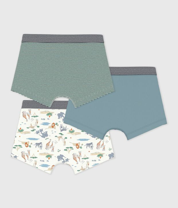Set Kinder-Boxershorts aus Baumwolle mit Savannen-Motiv vielfarbig
