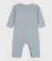Fußloser Baby-Strampler aus Baumwolle mit Ringelstreifen blau ROVER/weiss MARSHMALLOW