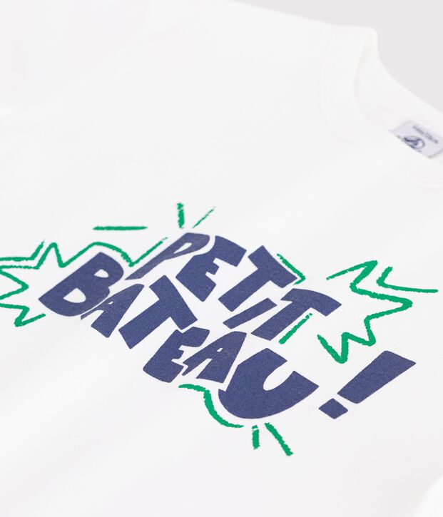 Kurz&auml;rmeliges Kinder T-Shirt aus Baumwolle weiss/vielfarbig