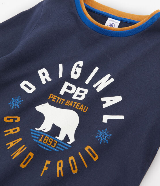 Langärmliges T-Shirt für Jungen blau SMOKING