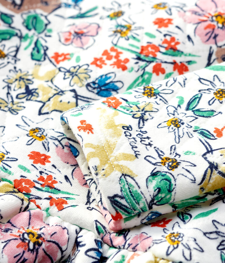 Gestepptes Baby-Kleid f&uuml;r M&auml;dchen weiss/vielfarbig