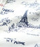 Baby-Einteiler aus Baumwolle mit Paris-Motiv im Toile-de-Jouy-Stil weiss MARSHMALLOW/blau MEDIEVAL