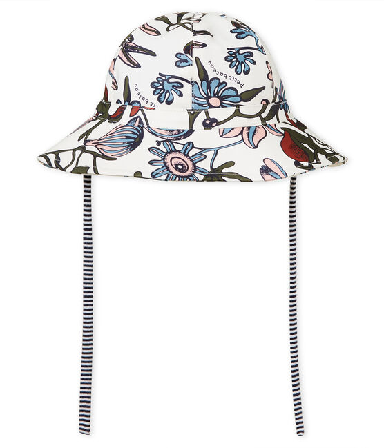Baby-capeline gemustert und gewachst mädchen weiss MARSHMALLOW/weiss MULTICO