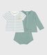 3-teiliges Newborn-Set aus Baumwolle mit einem zitronengelb gestreiften T-Shirt 