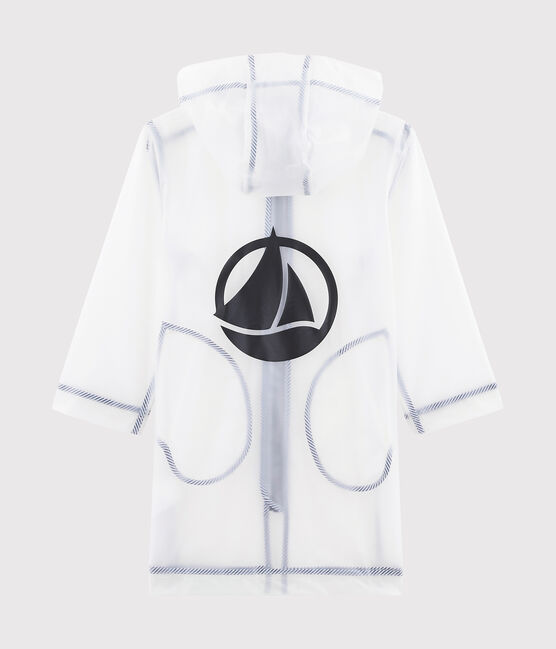 Lange, transparente Kinder-Regenjacke Unisex blau TRANSPARENT