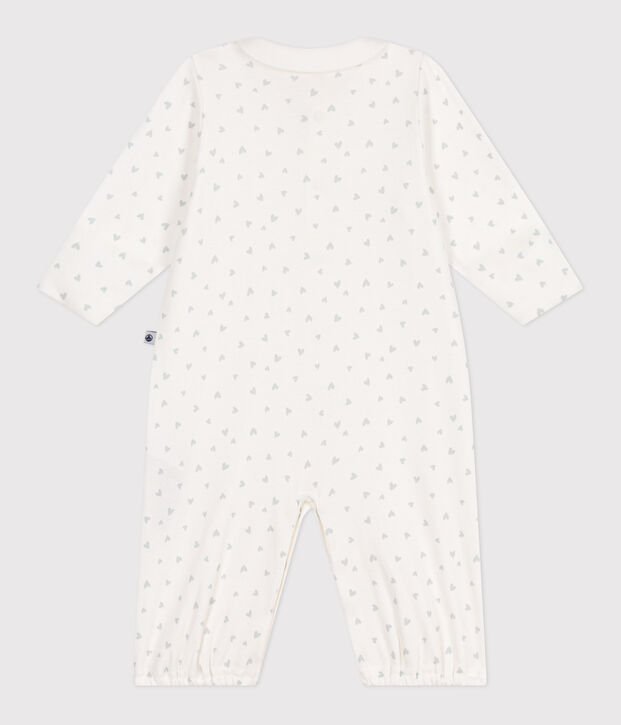 Baby-Kombi-Overall aus Baumwolle mit Kragen und kleinen Herzen weiss/vielfarbig