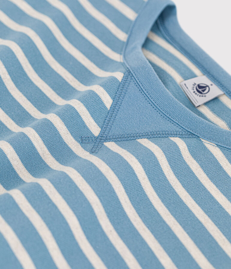 Sweatshirt aus Baumwolle mit Matrosenmuster f&uuml;r Damen blau/beige