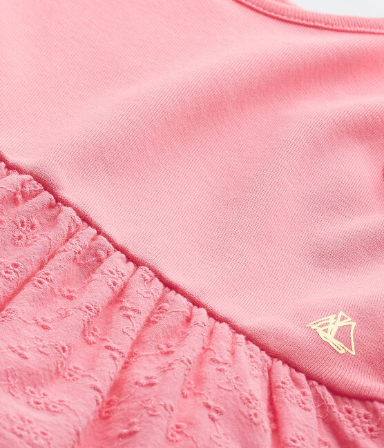 Baby-Mädchen-Kleid mit Schmetterlingsärmeln rosa PETAL