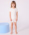 Kurzer Kinder-Pyjama aus Baumwolle mit Lochstickerei im Blumenmuster weiss MARSHMALLOW/weiss MULTICO