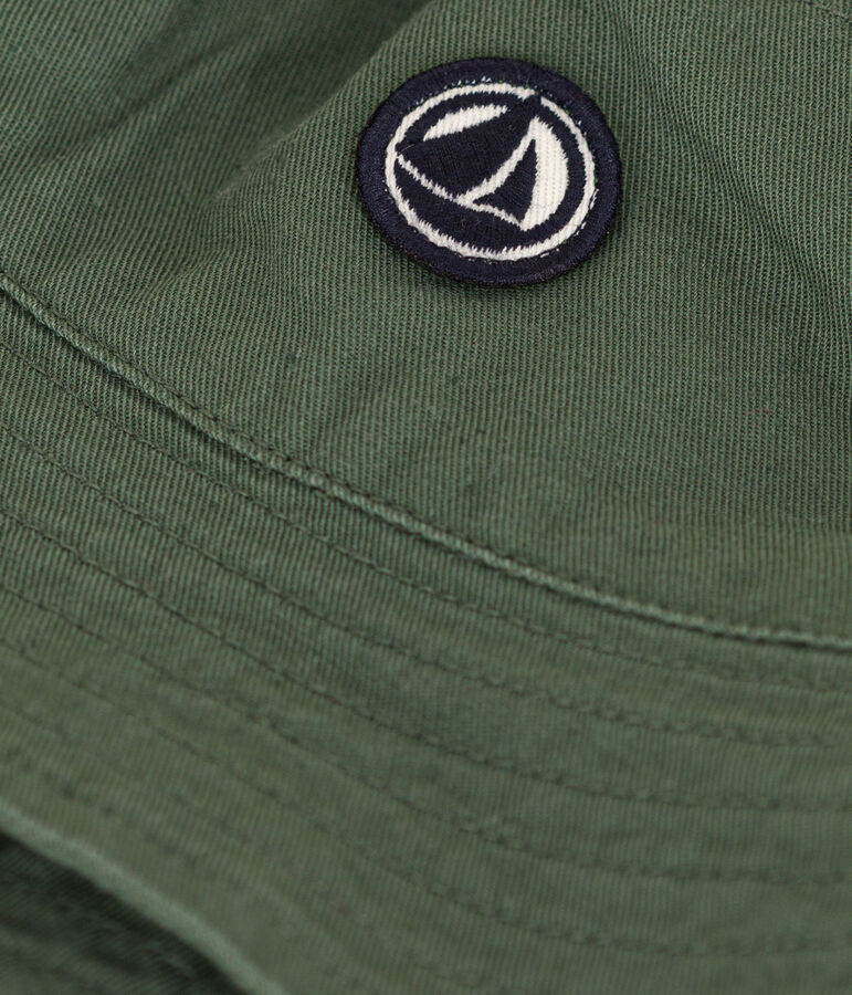 Unifarbener Baby-Fischerhut aus Baumwolle gr&uuml;n