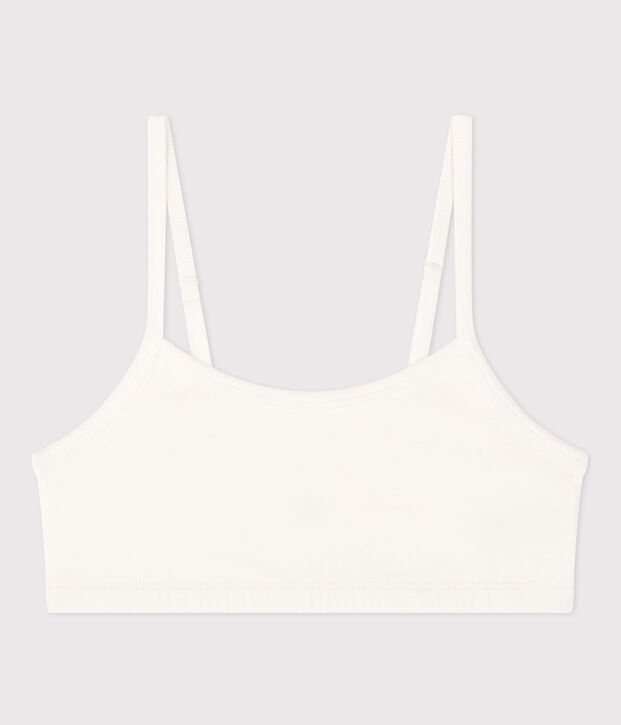 Unifarbenes Damen-Bustier aus Baumwolle und Elastan weiss