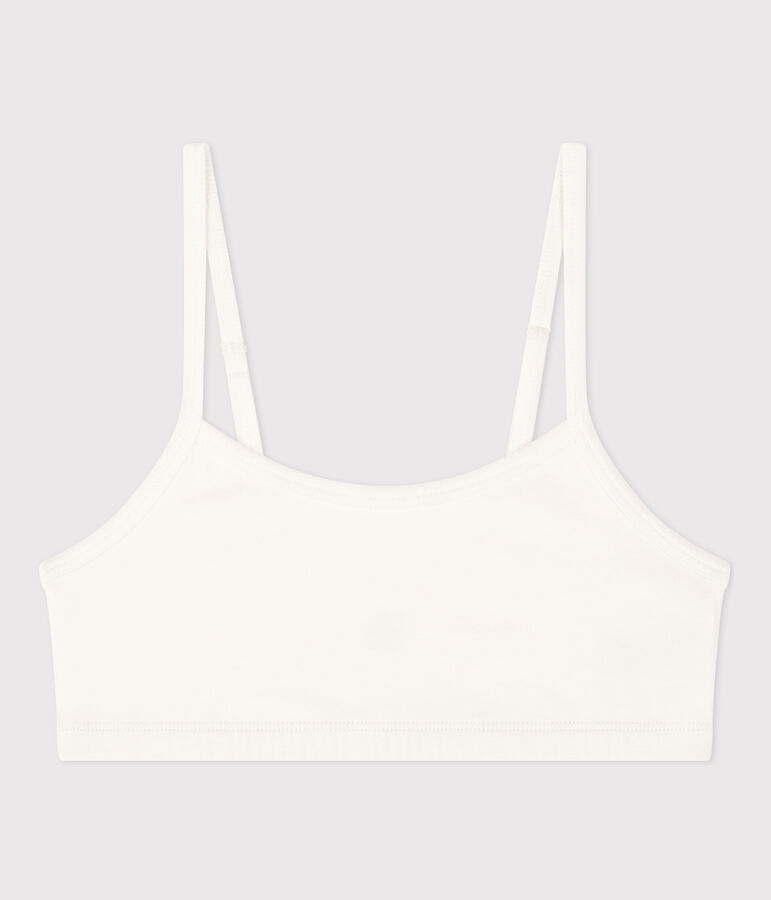 Unifarbenes Damen-Bustier aus Baumwolle und Elastan weiss