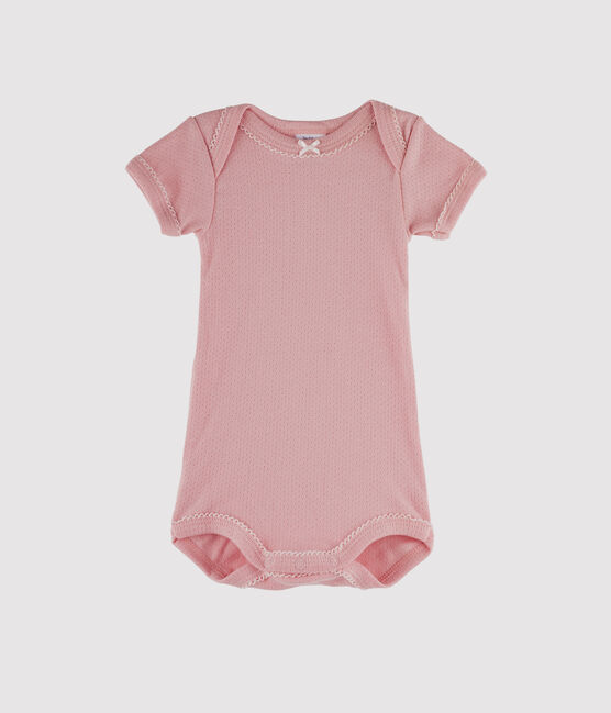 Kurzärmeliger Baby-Body für Mädchen rosa CHARME