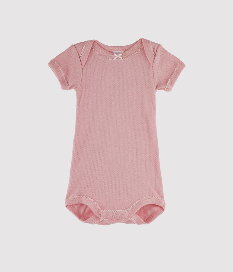 Kurz&auml;rmeliger Baby-Body f&uuml;r M&auml;dchen rosa