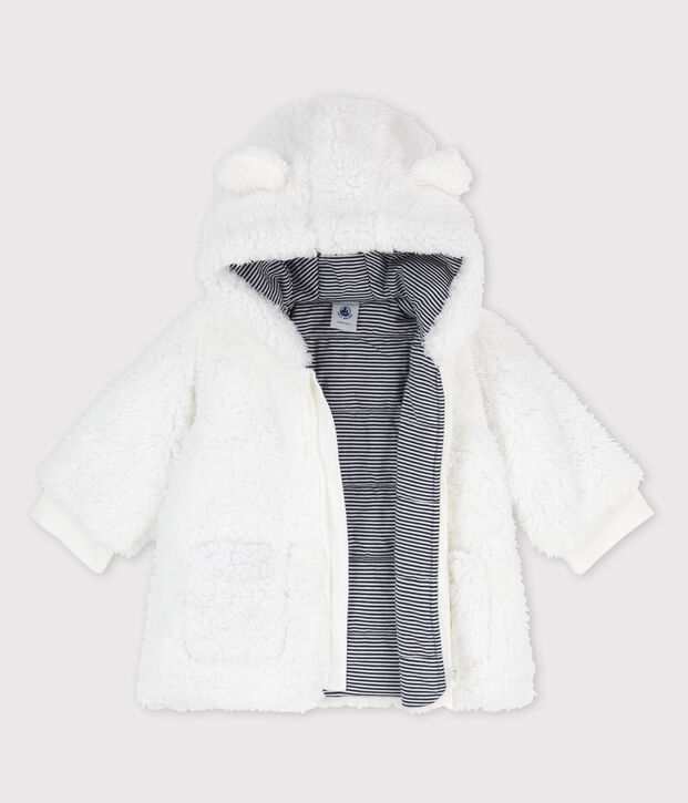 Baby-Mantel aus weichem Sherpa. weiss