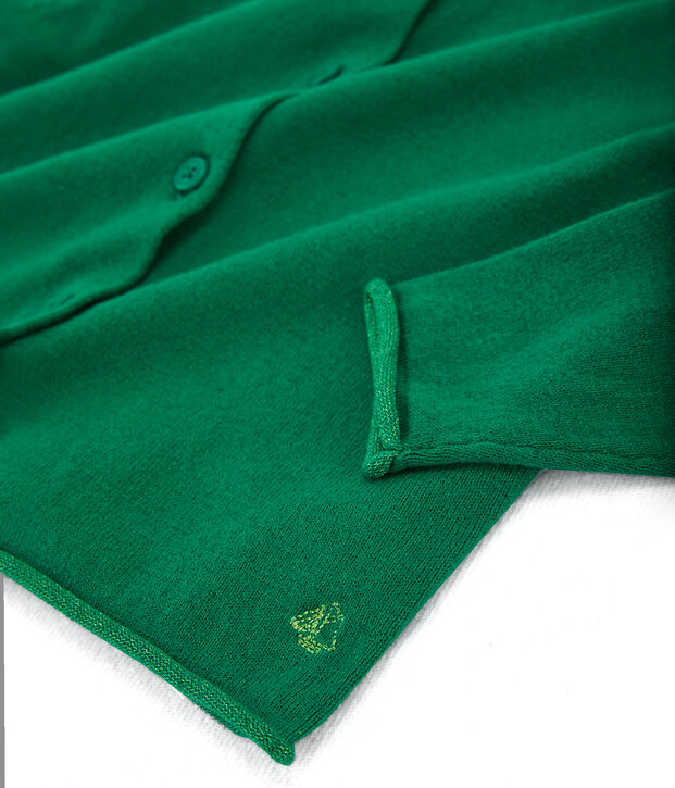Strick-Cardigan f&uuml;r M&auml;dchen gr&uuml;n