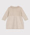 Langärmeliges Baby-Kleid aus Baumwollstrick beige MONTELIMAR CHINE