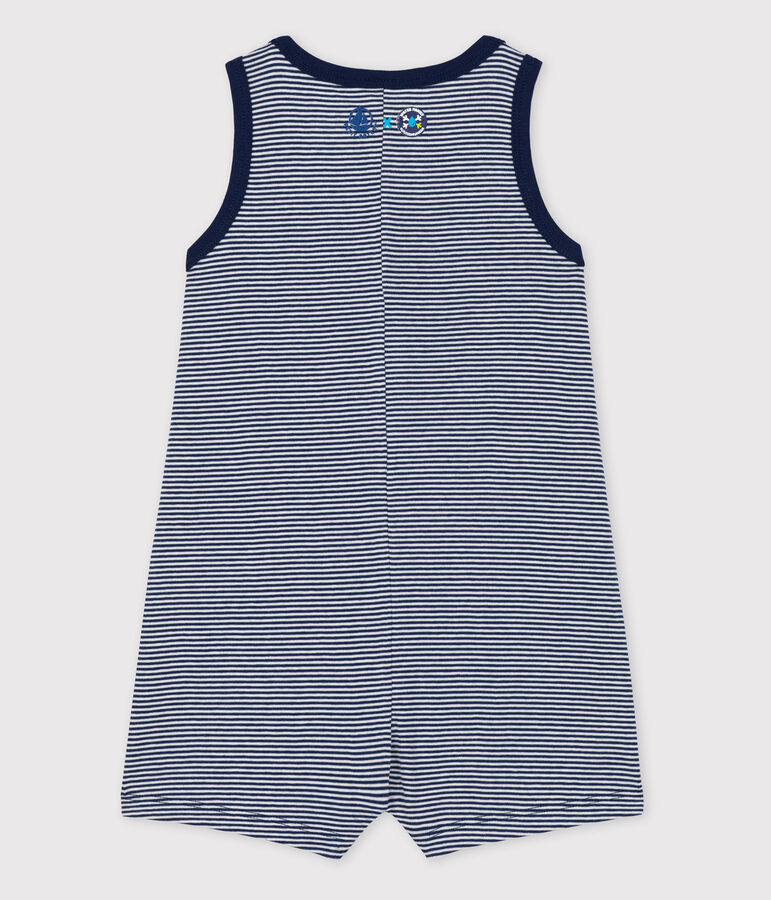 Baby-Overall Petit Bateau x Water Family blau/weiss
