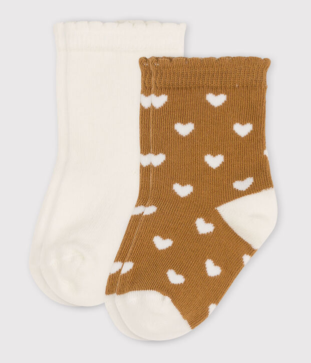 2er-Set Babysocken mit Herzchen vielfarbig