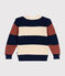 Gestreifter Kinderpullover aus Baumwolle weiss AVALANCHE/ MULTICO
