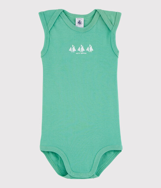 Ärmelloser Baby-Body Jungen grün ALOEVERA