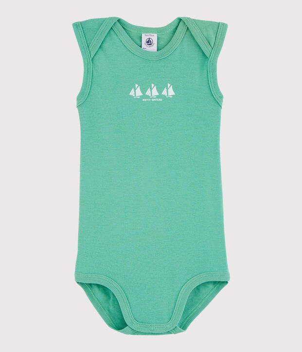 &Auml;rmelloser Baby-Body Jungen gr&uuml;n