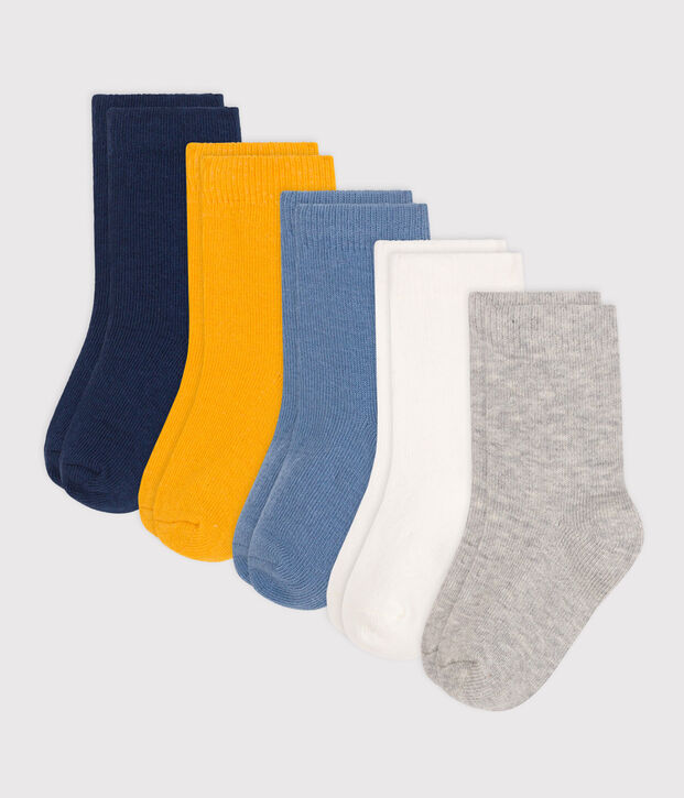 5 Paar einfarbige Babysocken aus Baumwolle vielfarbig