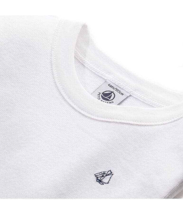 T-Shirt, Langarm, f&uuml;r Jungen aus angerauter Baumwolle weiss Ecume