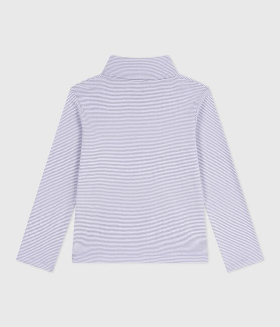 Kinder-Rollkragenshirt aus Baumwolle mit Streifen weiss SQUAW/ MARSHMALLOW