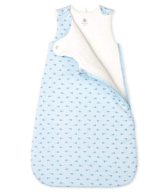 Strampler aus Rippstrick blau FRAICHEUR/weiss MULTICO