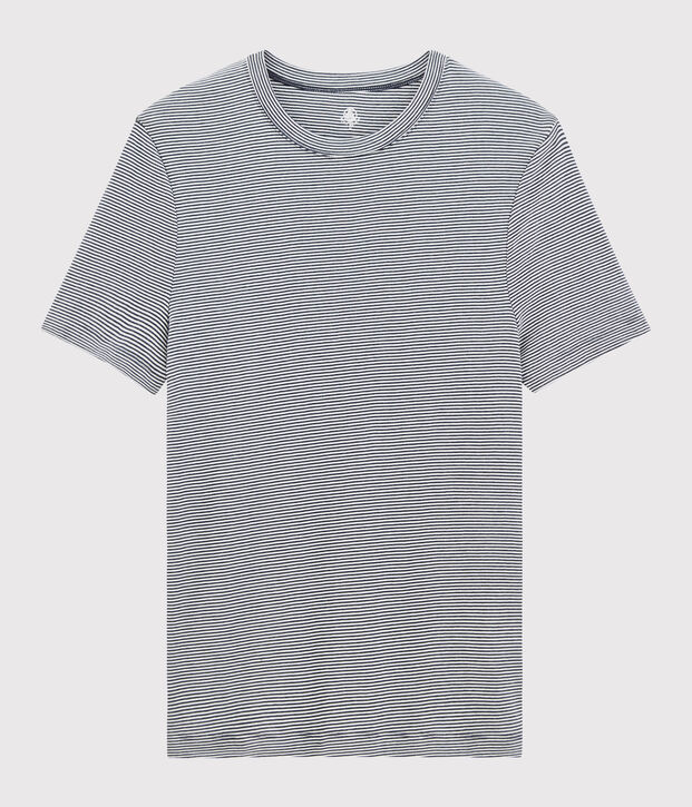 Kurz&auml;rmliges T-Shirt blau/weiss