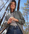 Kurze Damen-Regenjacke grün THUYA