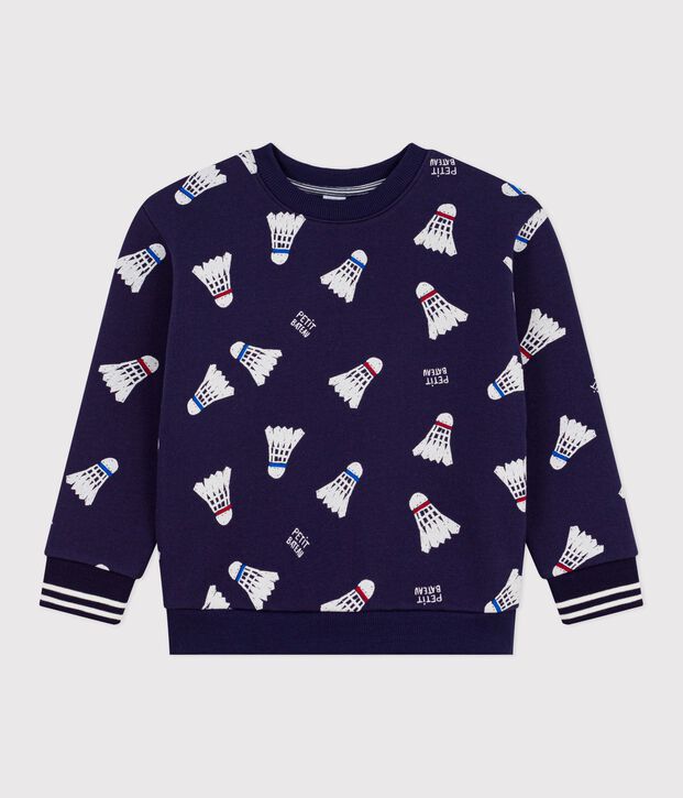 Kinder-Sweatshirt aus gemusterter Baumwolle blau/vielfarbig