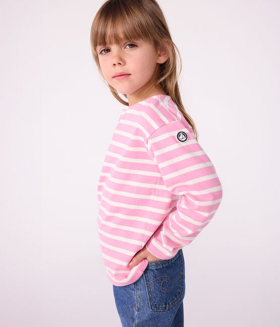 Kinder-Streifenshirt "Marinière" aus Baumwolle rosa BOUDOIR/ MILK