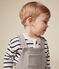 Langärmeliges Baby-T-Shirt aus Baumwolle weiss MARSHMALLOW/blau SMOKING