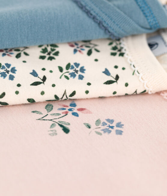 3er-Set langärmelige Baby-Bodys aus Baumwolle mit Blumenmotiv variante 1