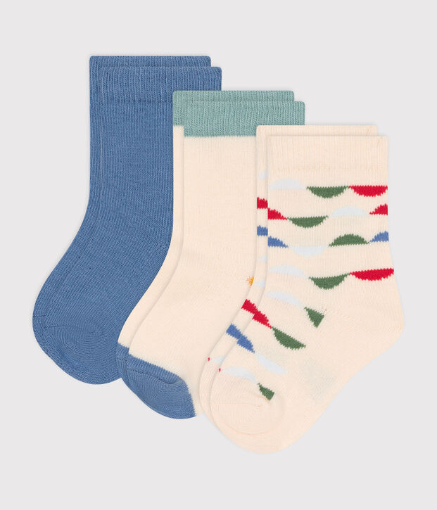 3er-Set Bunte Baby-Socken aus Baumwolle vielfarbig