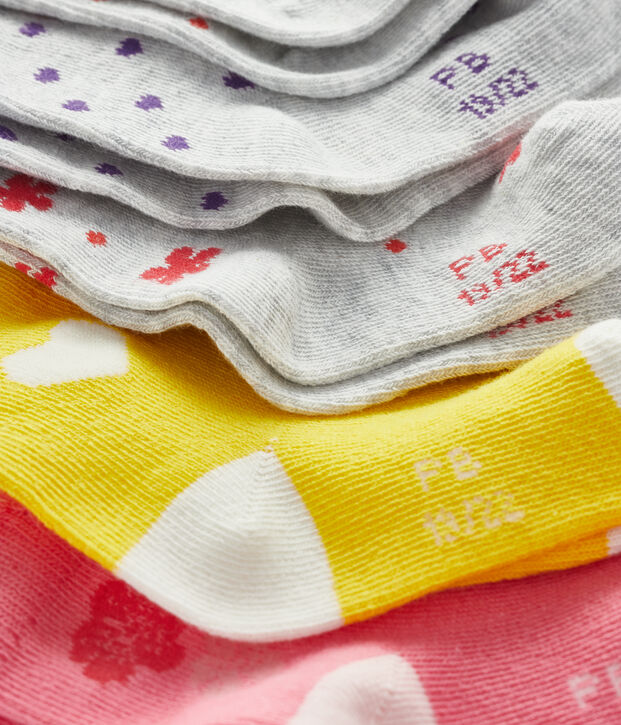 Set aus f&uuml;nf Paar Babystr&uuml;mpfe f&uuml;r M&auml;dchen vielfarbig
