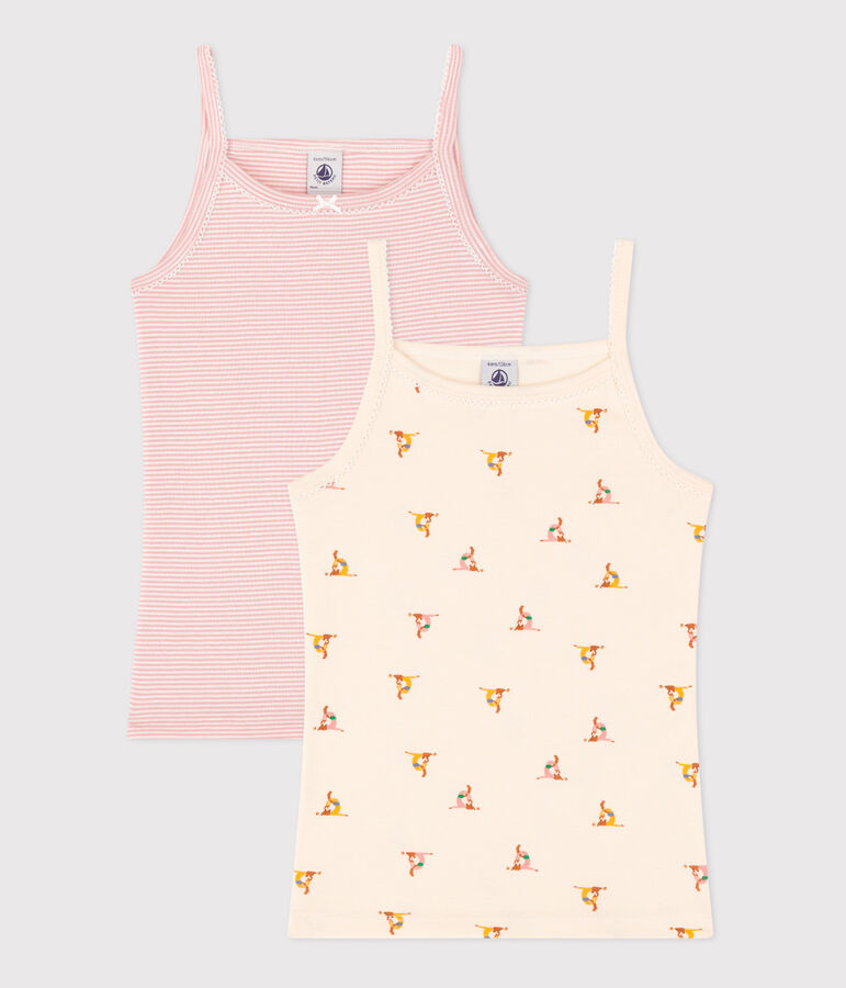 Kinder-Tr&auml;gerhemden aus Baumwolle im 2er-Set vielfarbig