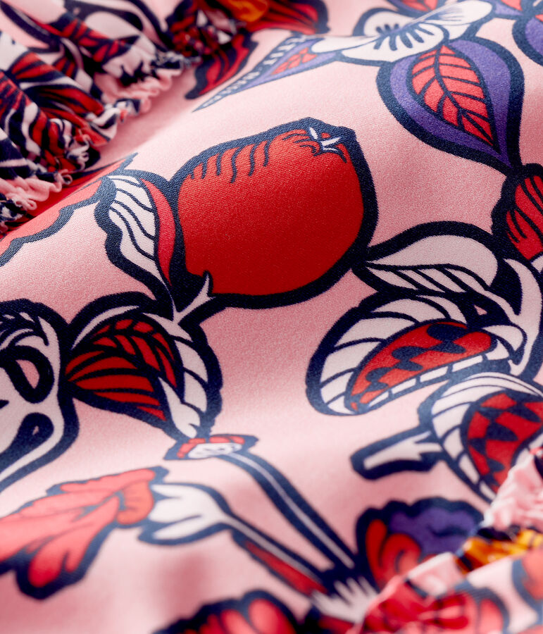 Baby-Badeanzug aus recyceltem Material f&uuml;r M&auml;dchen rosa MERVEILLE/weiss MULTICO