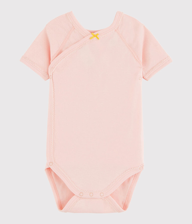 Kurz&auml;rmeliger Baby-Body in Wickelform M&auml;dchen rosa MINOIS