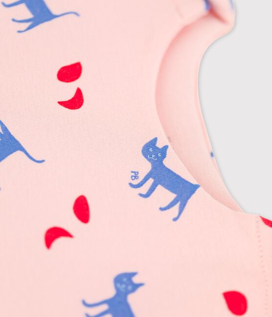 Bedruckter Babyschlafsack aus Baumwolle rosa MINOIS/weiss MULTICO