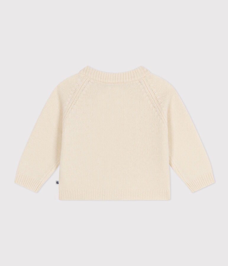 Baby-Cardigan aus Woll-/recyceltem Nylon naturfarben