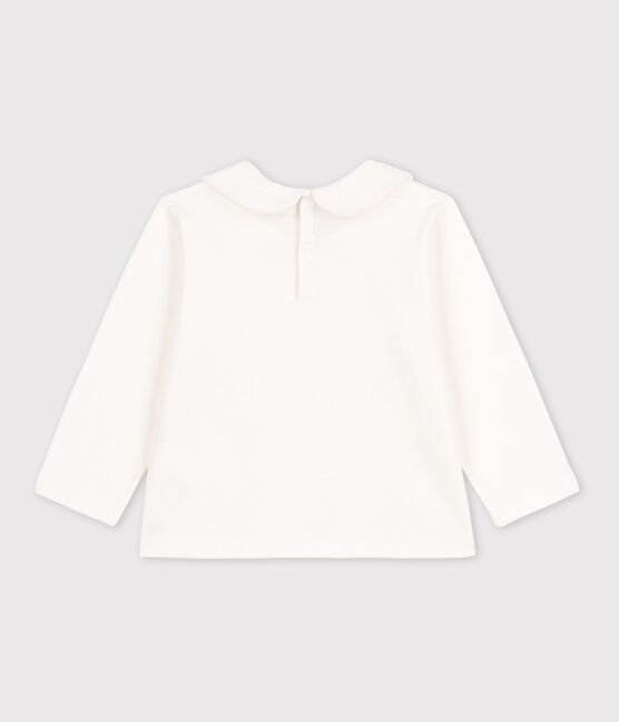 Langärmelige Babybluse aus Baumwolle weiss MARSHMALLOW