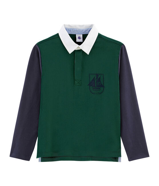 Rugby-Poloshirt für Jungen grün SOUSBOIS/blau SMOKING