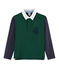 Rugby-Poloshirt für Jungen grün SOUSBOIS/blau SMOKING