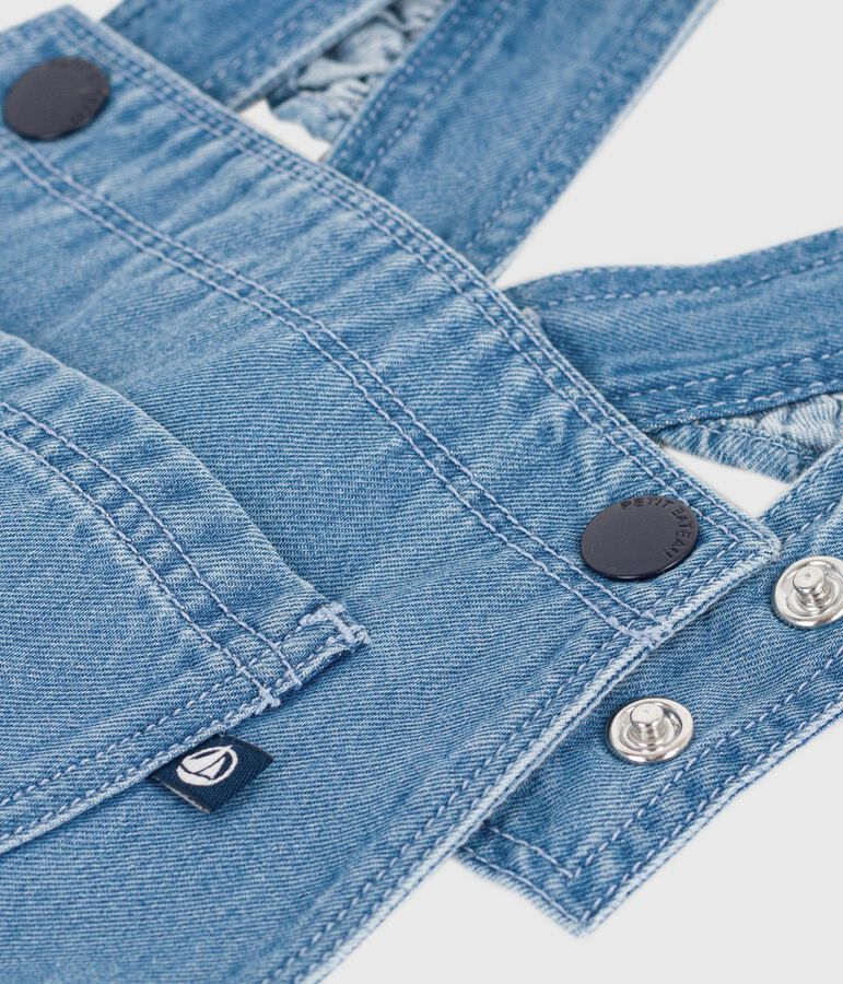 Kinder-Latzkleid aus Baumwolle blau DENIM CLAIR